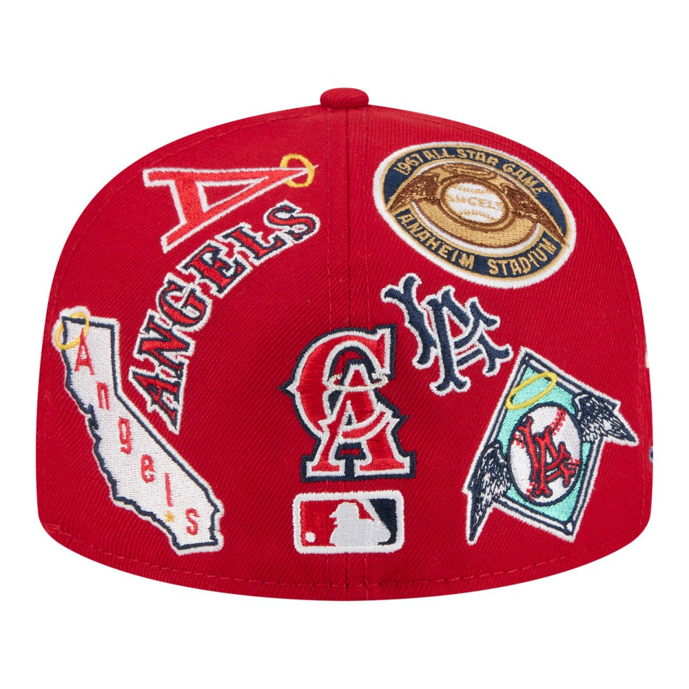 Los Angeles Angels All Over 59FIFTY Fitted Hat Red | New Era