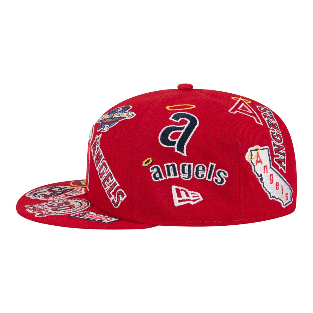 Los Angeles Angels All Over 59FIFTY Fitted Hat Red | New Era