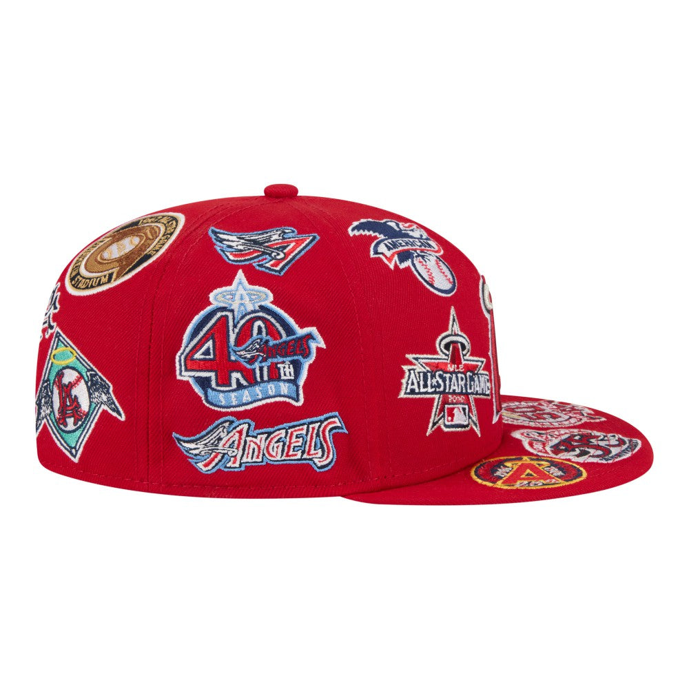 Los Angeles Angels All Over 59FIFTY Fitted Hat Red | New Era