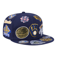Milwaukee Brewers All Over 59FIFTY Fitted Hat Navy | New Era