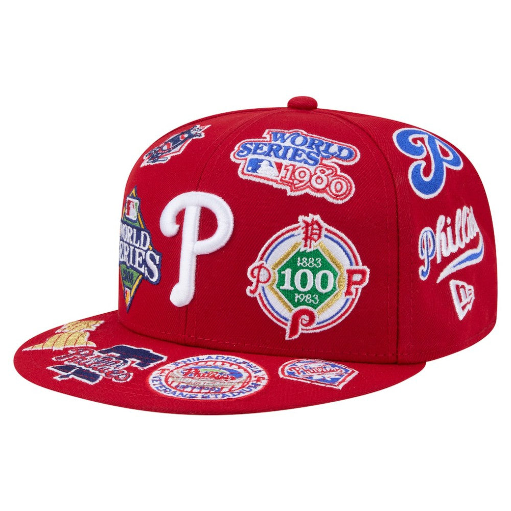 Philadelphia Phillies All Over 59FIFTY Fitted Hat Red | New Era