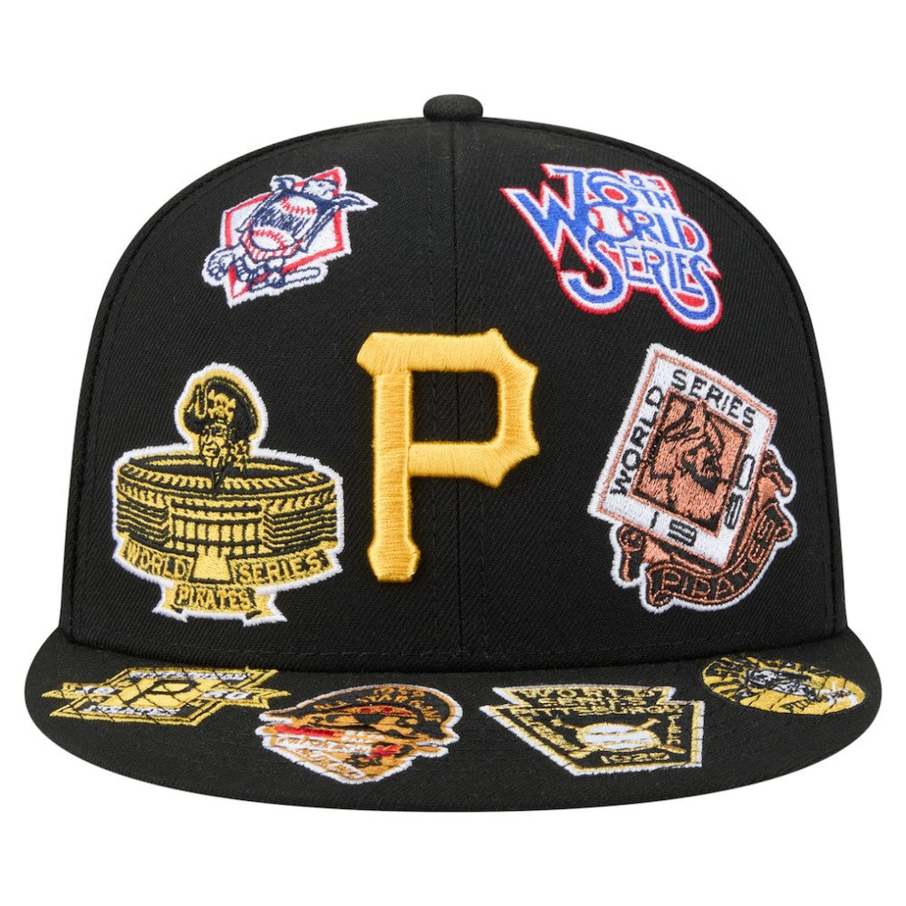 Pittsburgh Pirates All Over 59FIFTY Fitted Hat Black | New Era