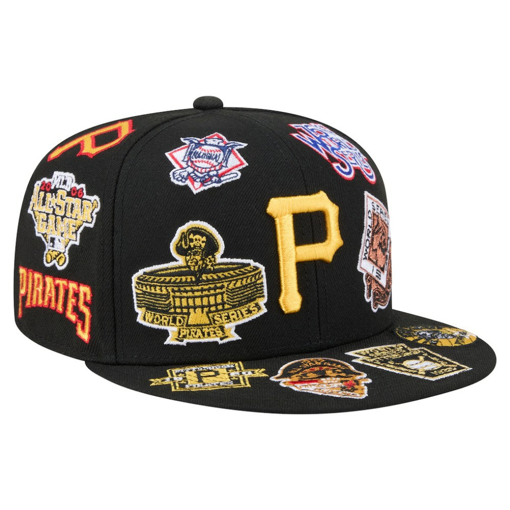 Pittsburgh Pirates All Over 59FIFTY Fitted Hat Black | New Era