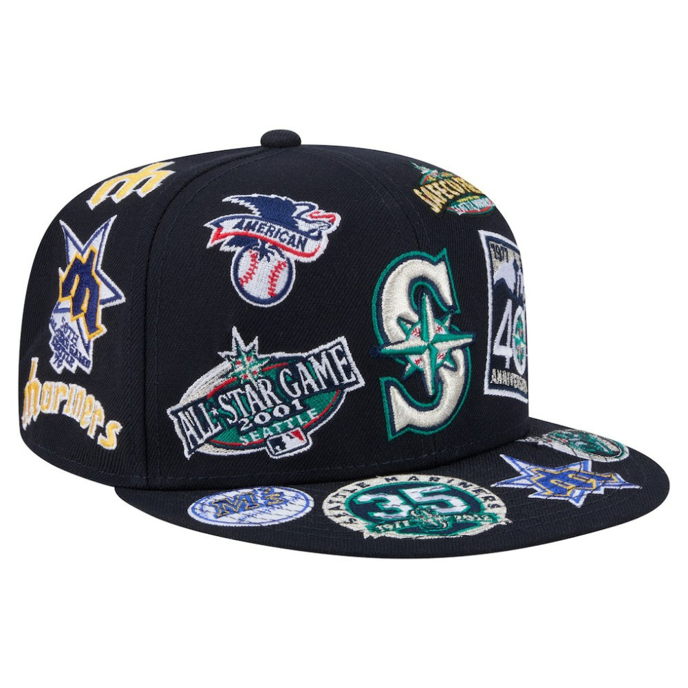 Seattle Mariners All Over 59FIFTY Fitted Hat Navy | New Era