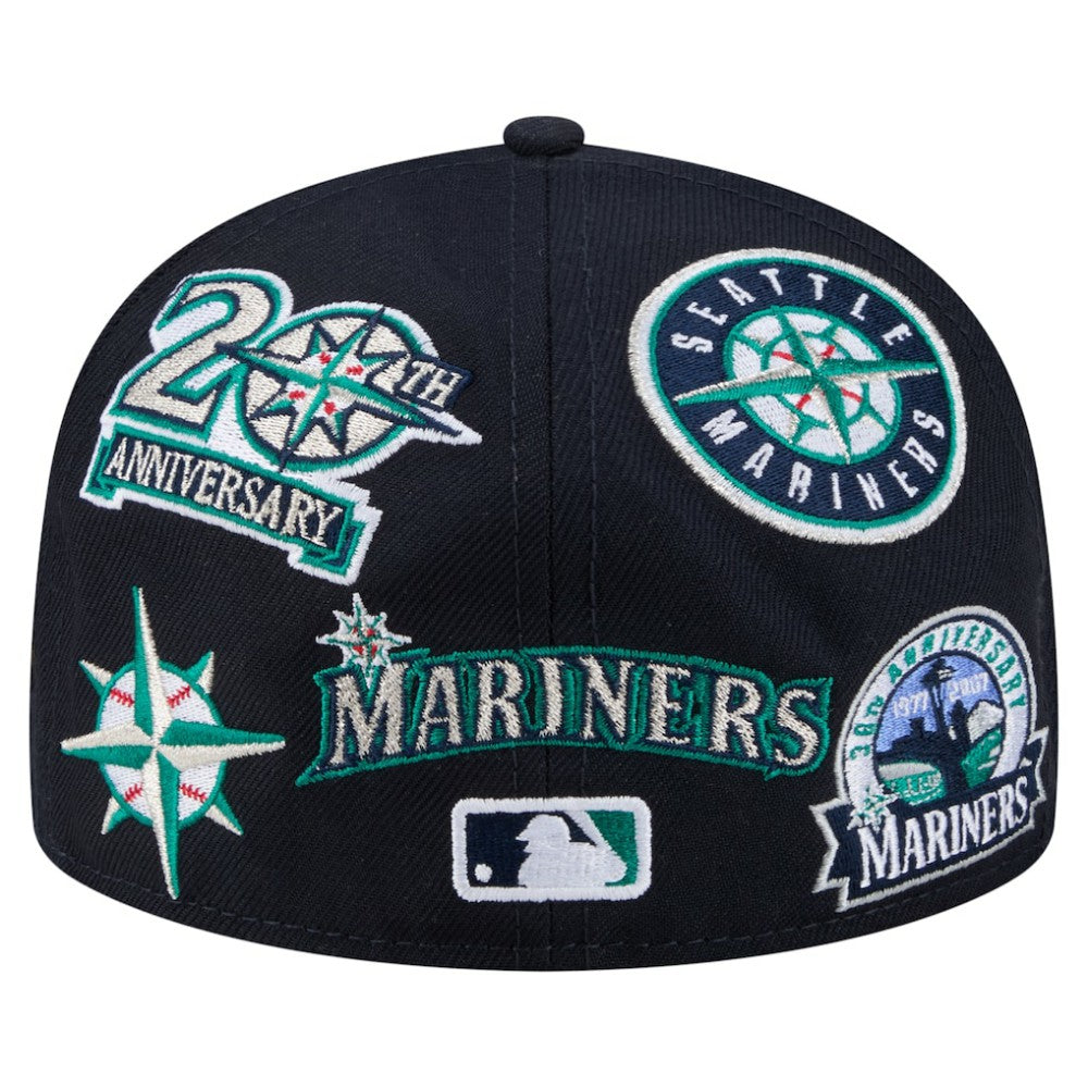 Seattle Mariners All Over 59FIFTY Fitted Hat Navy | New Era