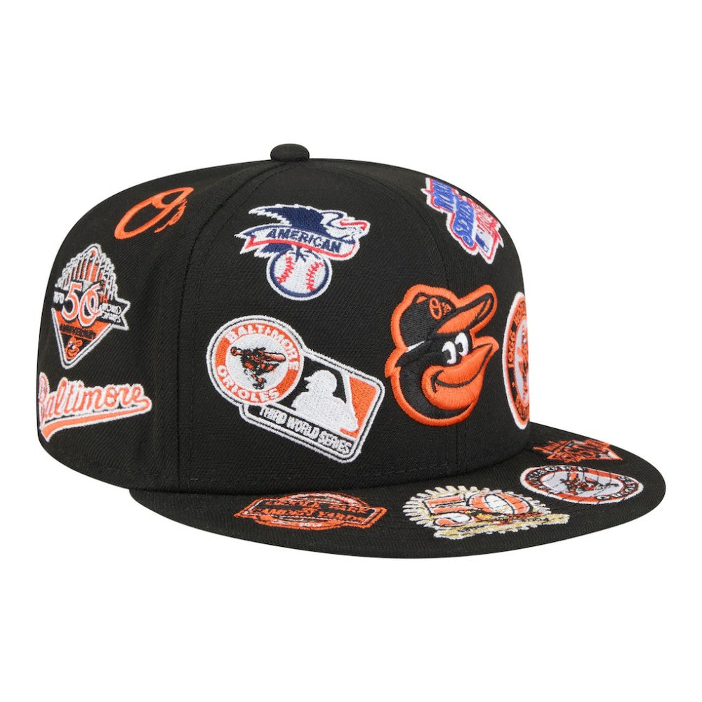 Baltimore Orioles All Over 59FIFTY Fitted Hat Black | New Era