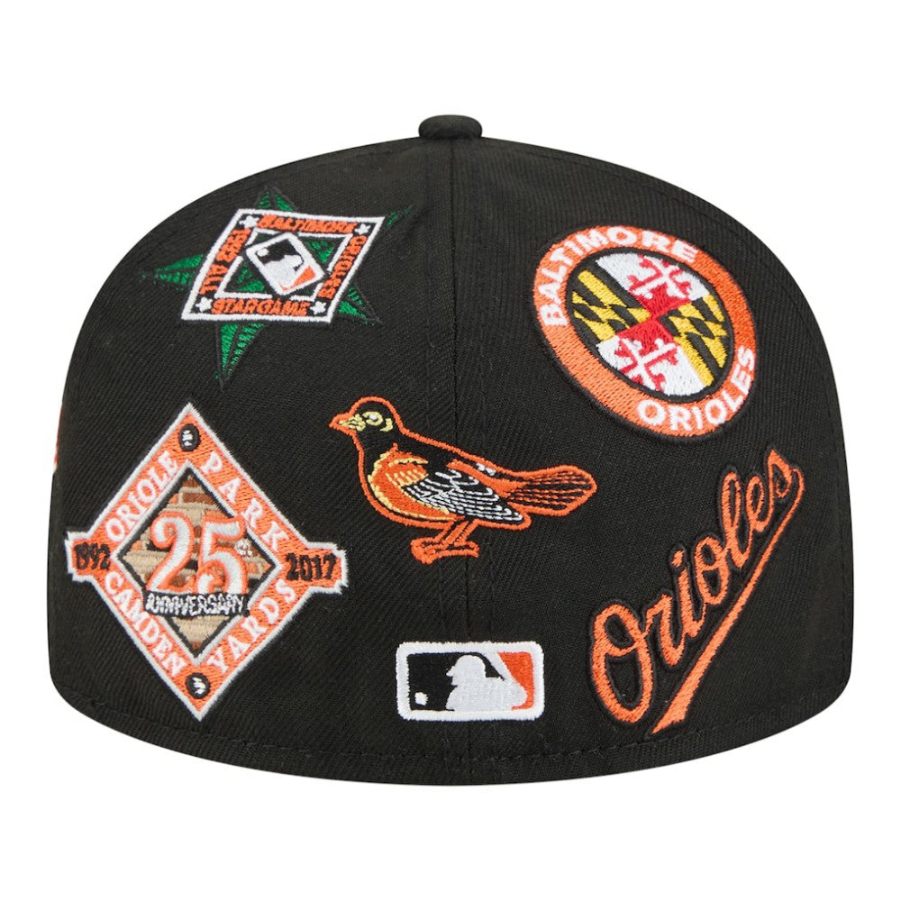 Baltimore Orioles All Over 59FIFTY Fitted Hat Black | New Era