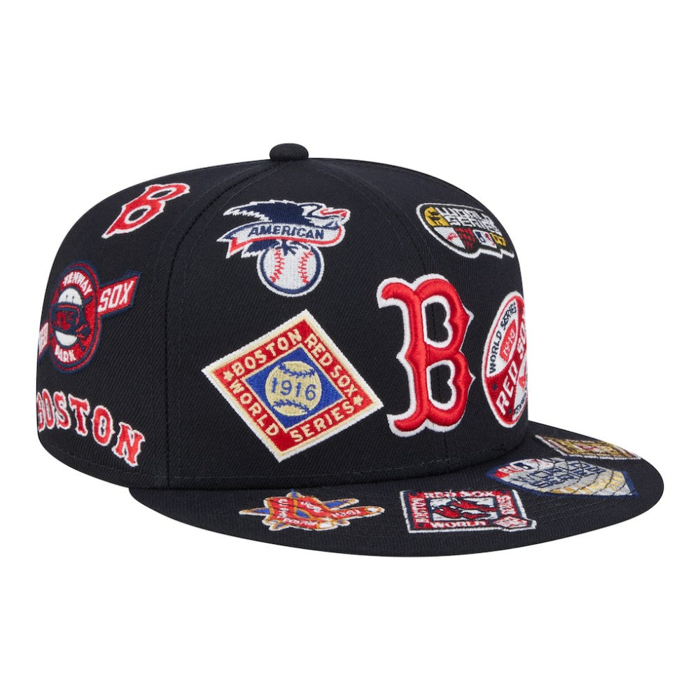 Boston Red Sox All Over 59FIFTY Fitted Hat Navy | New Era