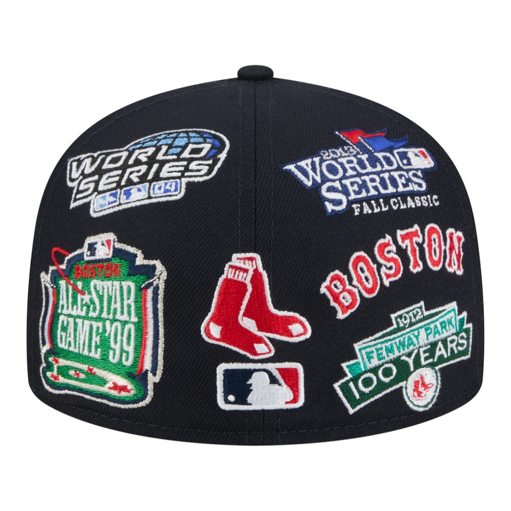 Boston Red Sox All Over 59FIFTY Fitted Hat Navy | New Era