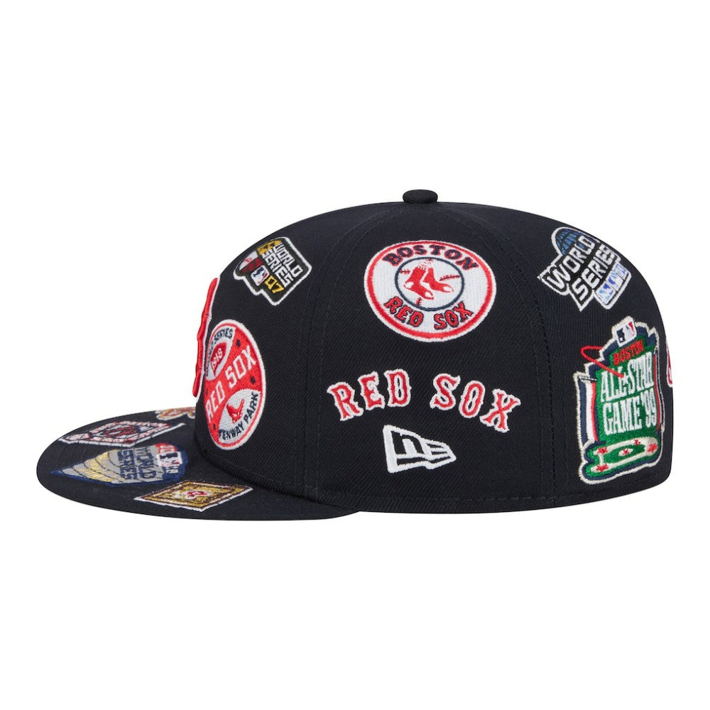 Boston Red Sox All Over 59FIFTY Fitted Hat Navy | New Era
