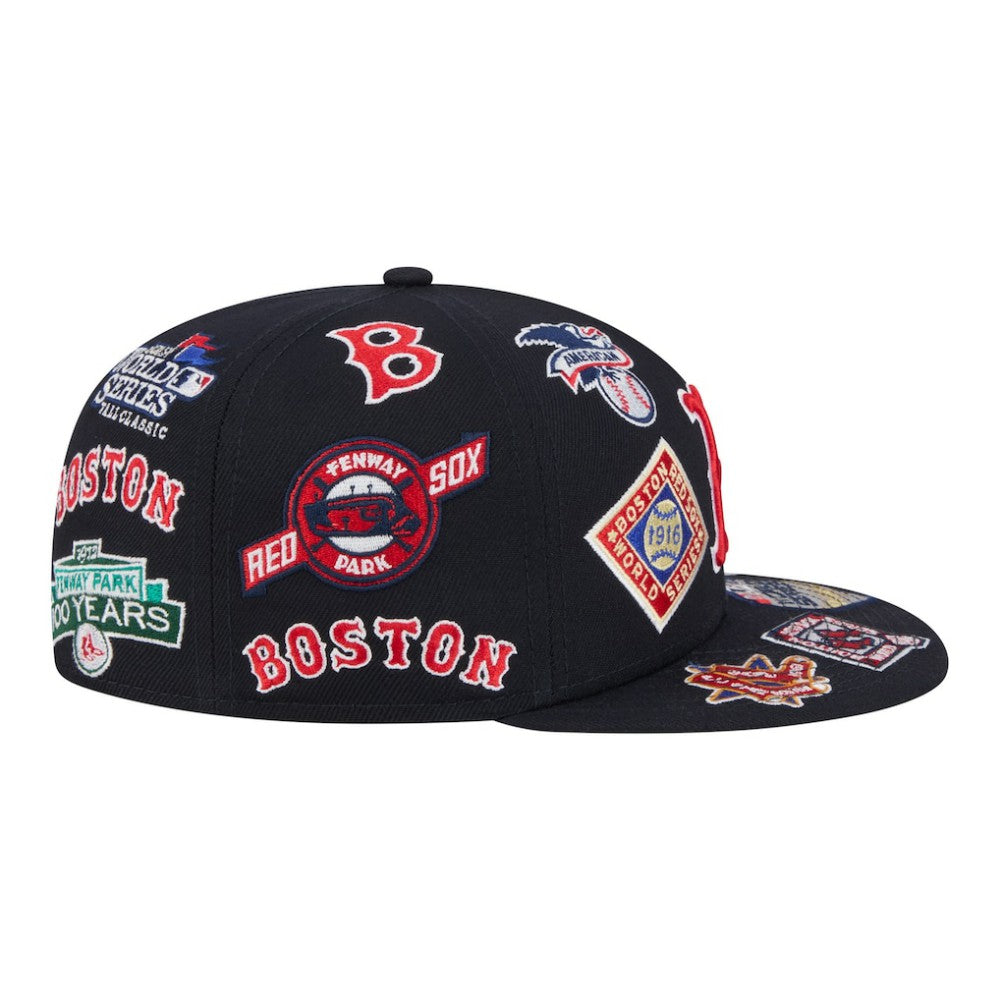 Boston Red Sox All Over 59FIFTY Fitted Hat Navy | New Era
