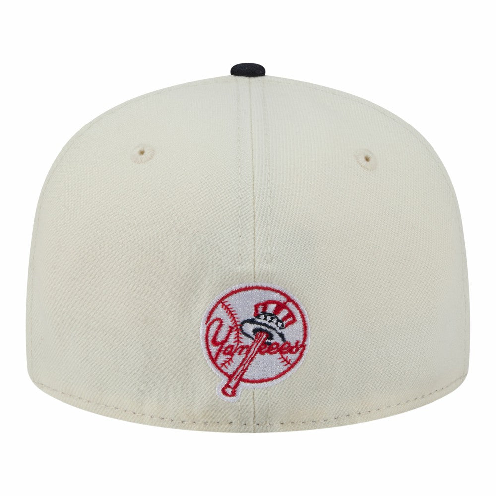 New York Yankees Two-Tone Stitch 59FIFTY Fitted Hat Cream | New Era