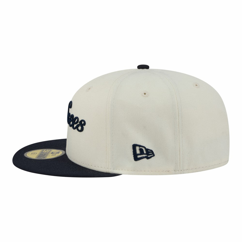 New York Yankees Two-Tone Stitch 59FIFTY Fitted Hat Cream | New Era