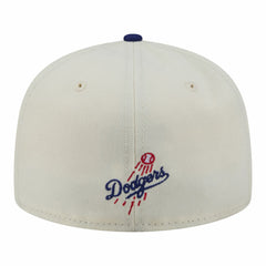 Los Angeles Dodgers Two-Tone Stitch 59FIFTY Fitted Hat Cream | New Era