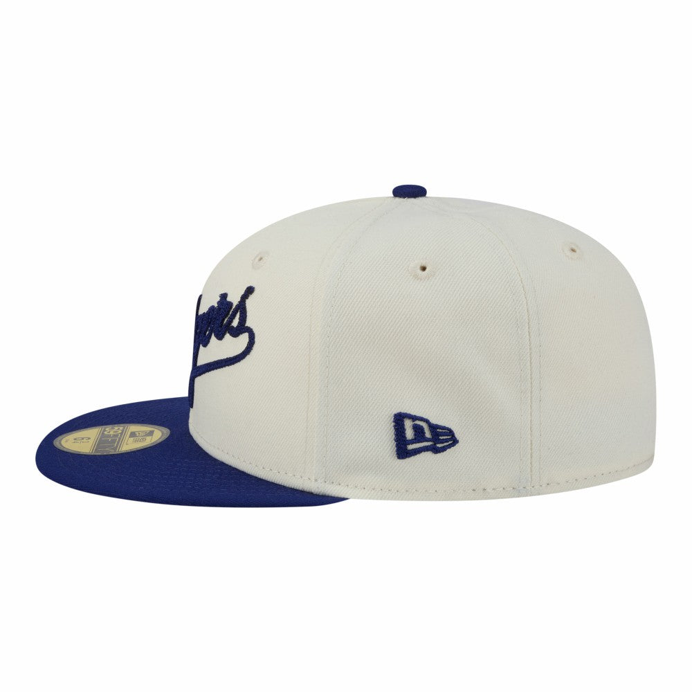 Los Angeles Dodgers Two-Tone Stitch 59FIFTY Fitted Hat Cream | New Era