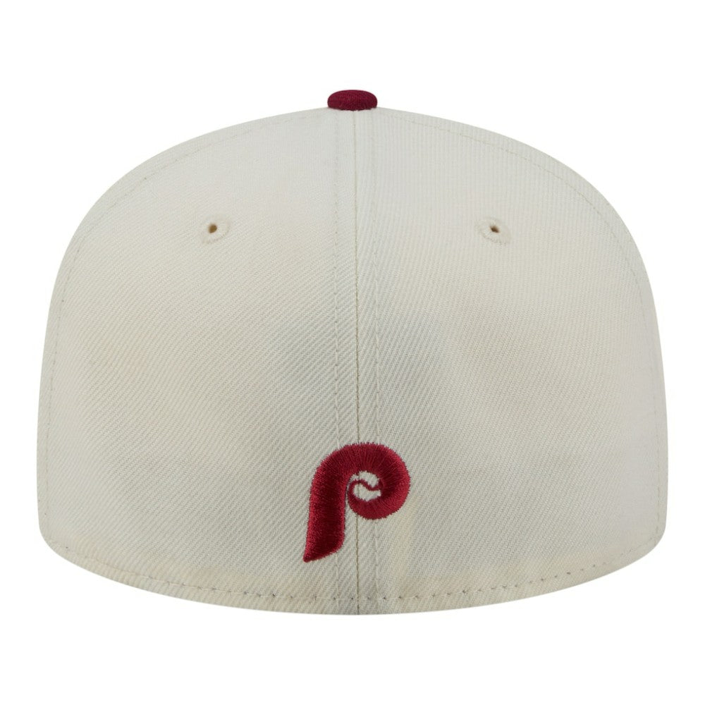 Philadelphia Phillies Two-Tone Stitch 59FIFTY Fitted Hat Cream | New Era
