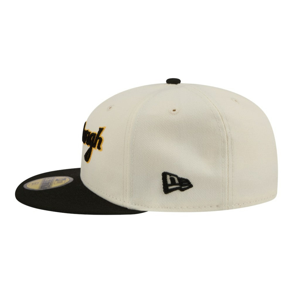 Pittsburgh Pirates Two-Tone Stitch 59FIFTY Fitted Hat Cream | New Era