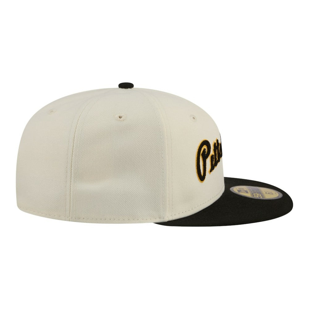 Pittsburgh Pirates Two-Tone Stitch 59FIFTY Fitted Hat Cream | New Era