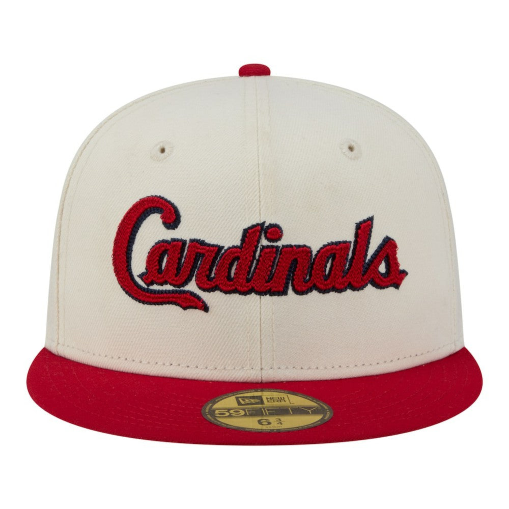 St. Louis Cardinals Two-Tone Stitch 59FIFTY Fitted Hat Cream | New Era