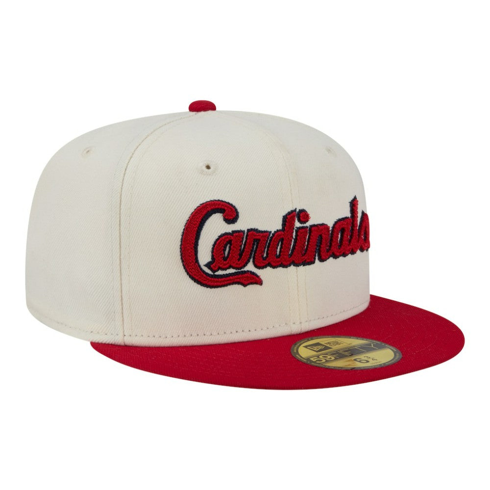 St. Louis Cardinals Two-Tone Stitch 59FIFTY Fitted Hat Cream | New Era