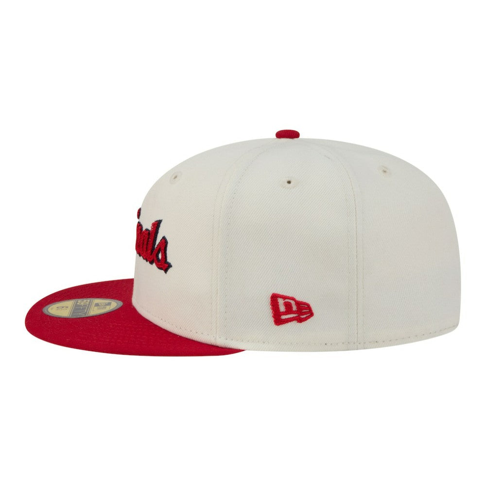 St. Louis Cardinals Two-Tone Stitch 59FIFTY Fitted Hat Cream | New Era