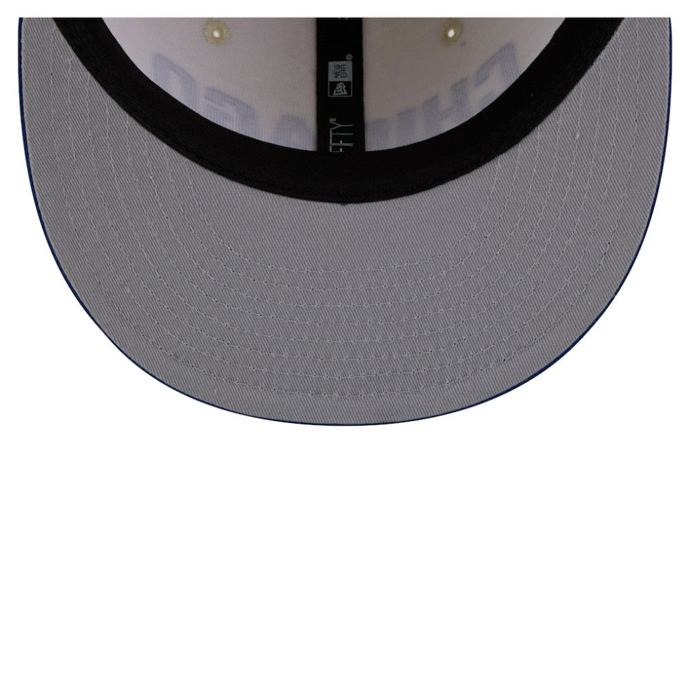 Chicago Cubs Two-Tone Stitch 59FIFTY Fitted Hat Cream | New Era