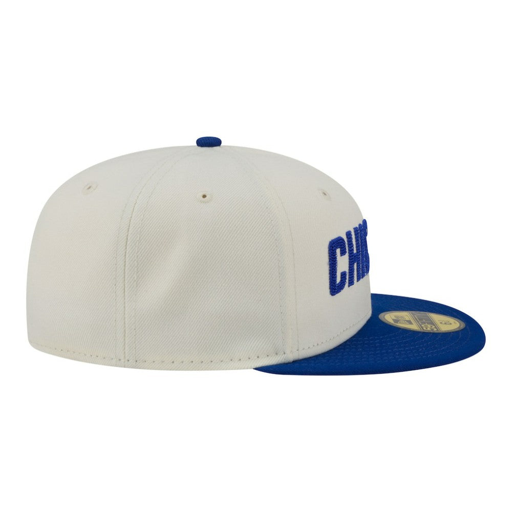 Chicago Cubs Two-Tone Stitch 59FIFTY Fitted Hat Cream | New Era