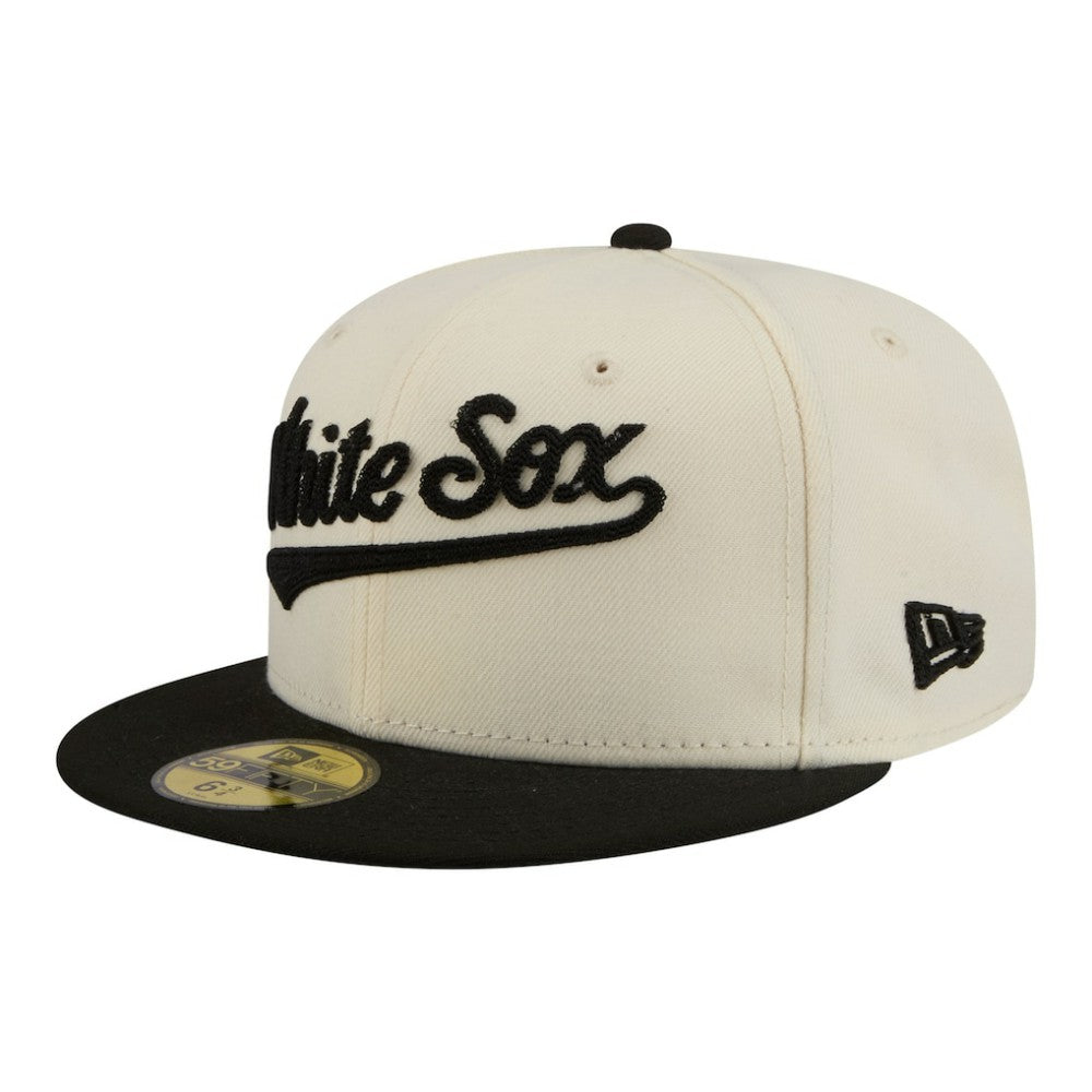 Chicago White Sox Two-Tone Stitch 59FIFTY Fitted Hat Cream | New Era