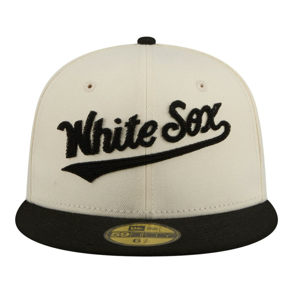 Chicago White Sox Two-Tone Stitch 59FIFTY Fitted Hat Cream | New Era