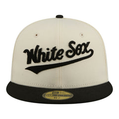 Chicago White Sox Two-Tone Stitch 59FIFTY Fitted Hat Cream | New Era