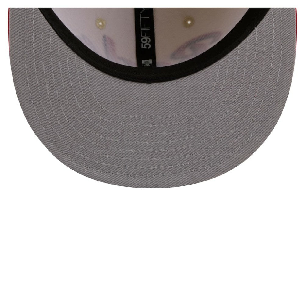 Cincinnati Reds Two-Tone Stitch 59FIFTY Fitted Hat Cream | New Era