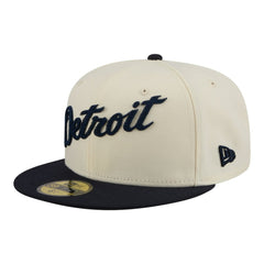 Detroit Tigers Two-Tone Stitch 59FIFTY Fitted Hat Cream | New Era