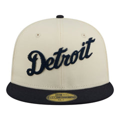 Detroit Tigers Two-Tone Stitch 59FIFTY Fitted Hat Cream | New Era