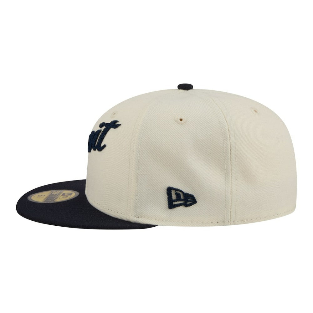 Detroit Tigers Two-Tone Stitch 59FIFTY Fitted Hat Cream | New Era