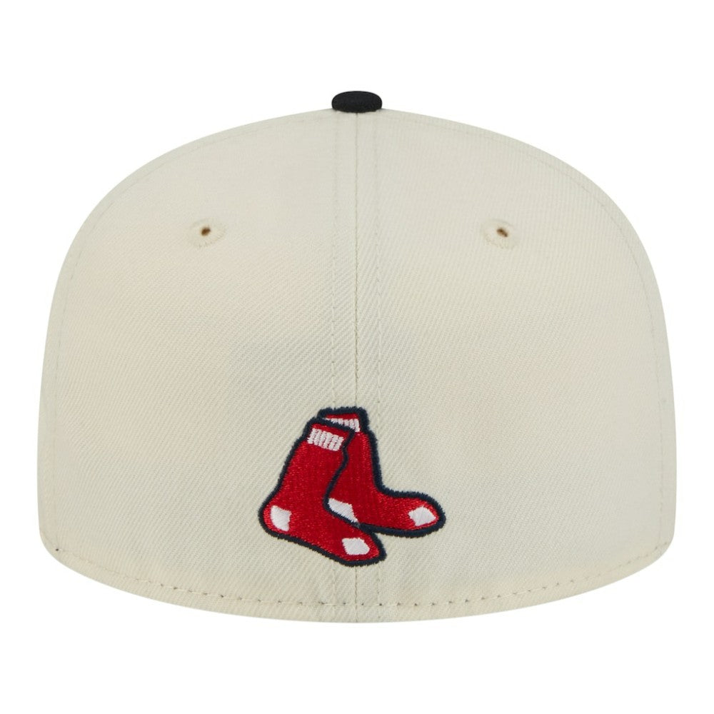Boston Red Sox Two-Tone Stitch 59FIFTY Fitted Hat Cream | New Era