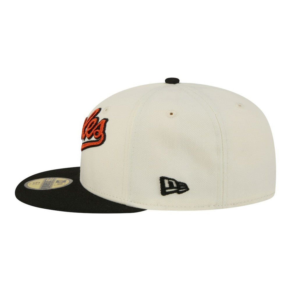 Baltimore Orioles Two-Tone Stitch 59FIFTY Fitted Hat Cream | New Era