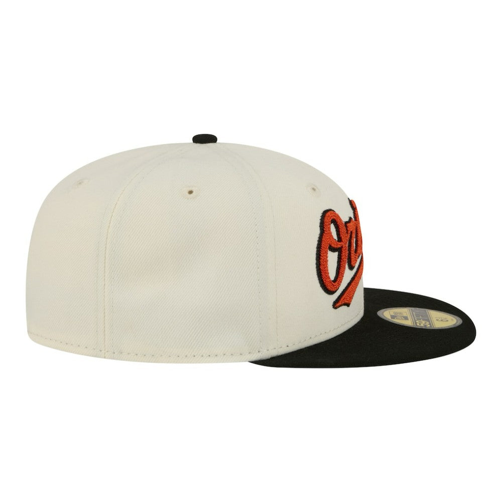 Baltimore Orioles Two-Tone Stitch 59FIFTY Fitted Hat Cream | New Era