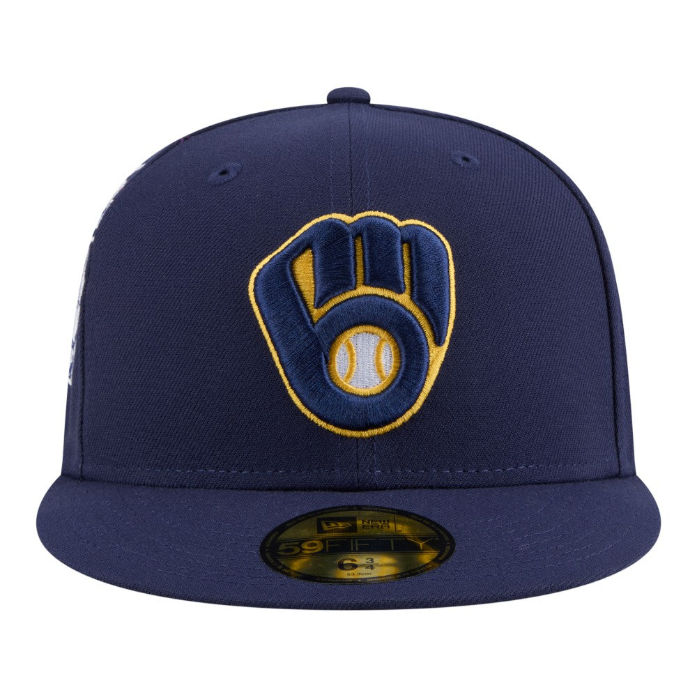 Milwaukee Brewers Hidden Hit 59FIFTY Fitted Hat Navy | New Era