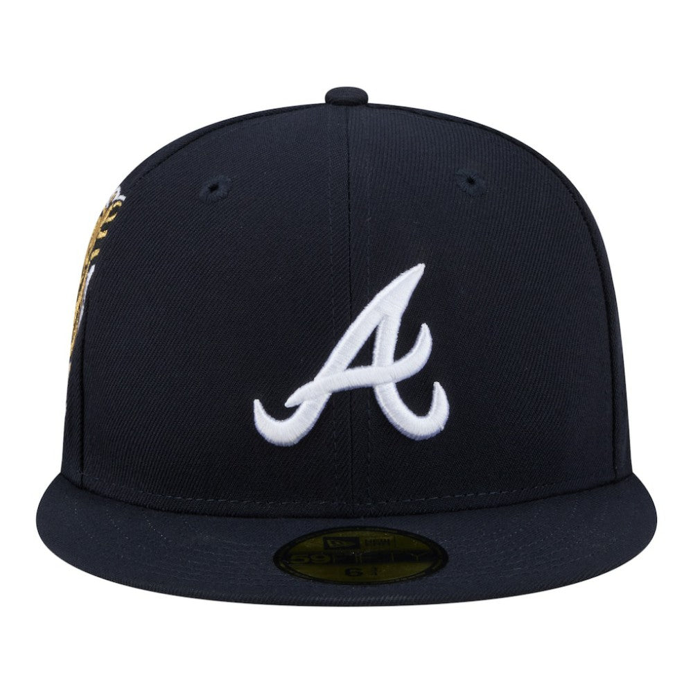Atlanta Braves Hidden Hit 59FIFTY Fitted Hat Navy | New Era