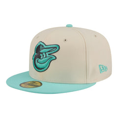 Baltimore Orioles Two-Tone Color Pack 59FIFTY Fitted Hat Light Beige/Turquoise | New Era