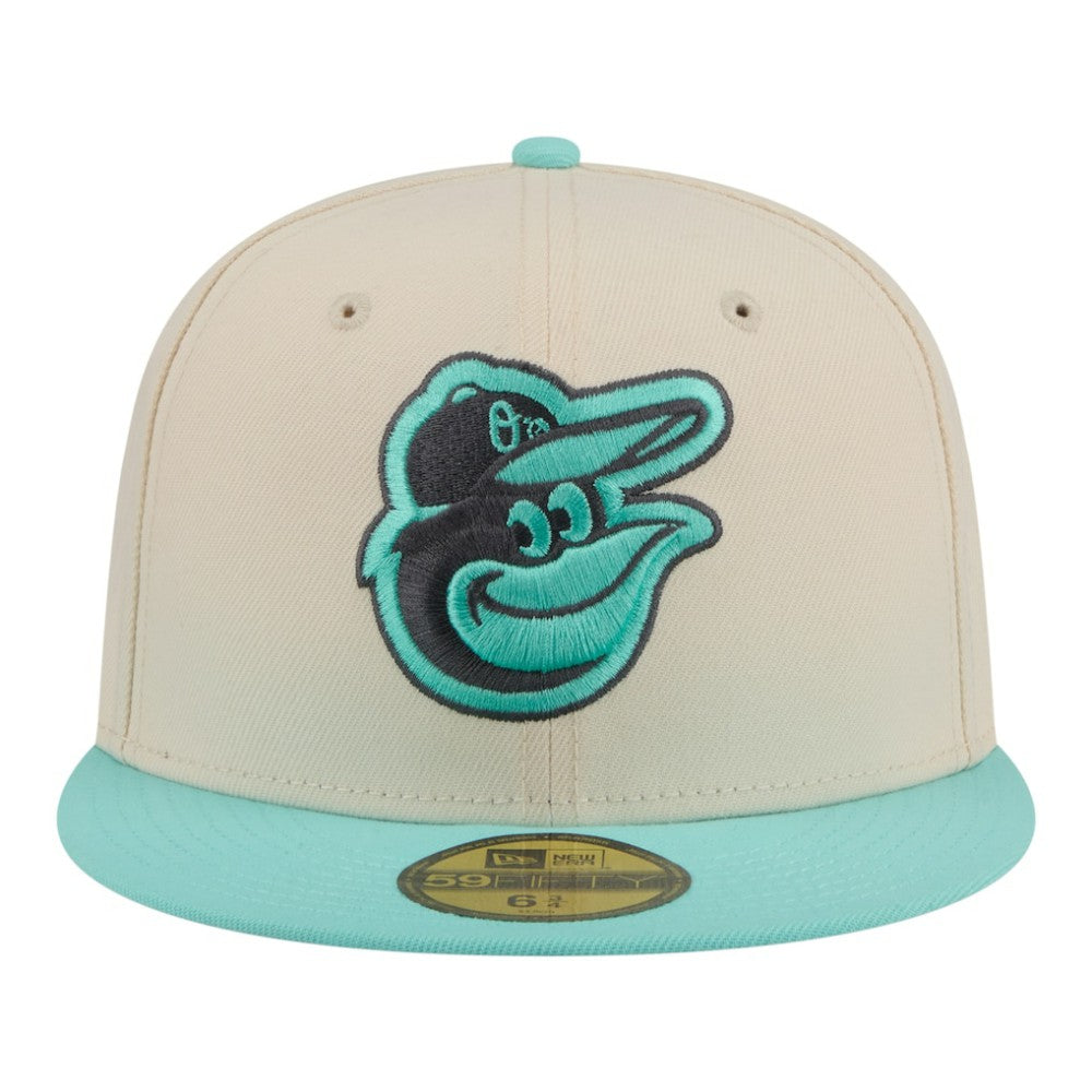 Baltimore Orioles Two-Tone Color Pack 59FIFTY Fitted Hat Light Beige/Turquoise | New Era