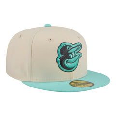 Baltimore Orioles Two-Tone Color Pack 59FIFTY Fitted Hat Light Beige/Turquoise | New Era