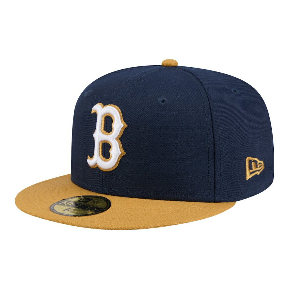 Boston Red Sox Two-Tone Color Pack 59FIFTY Fitted Hat Navy/Khaki | New Era