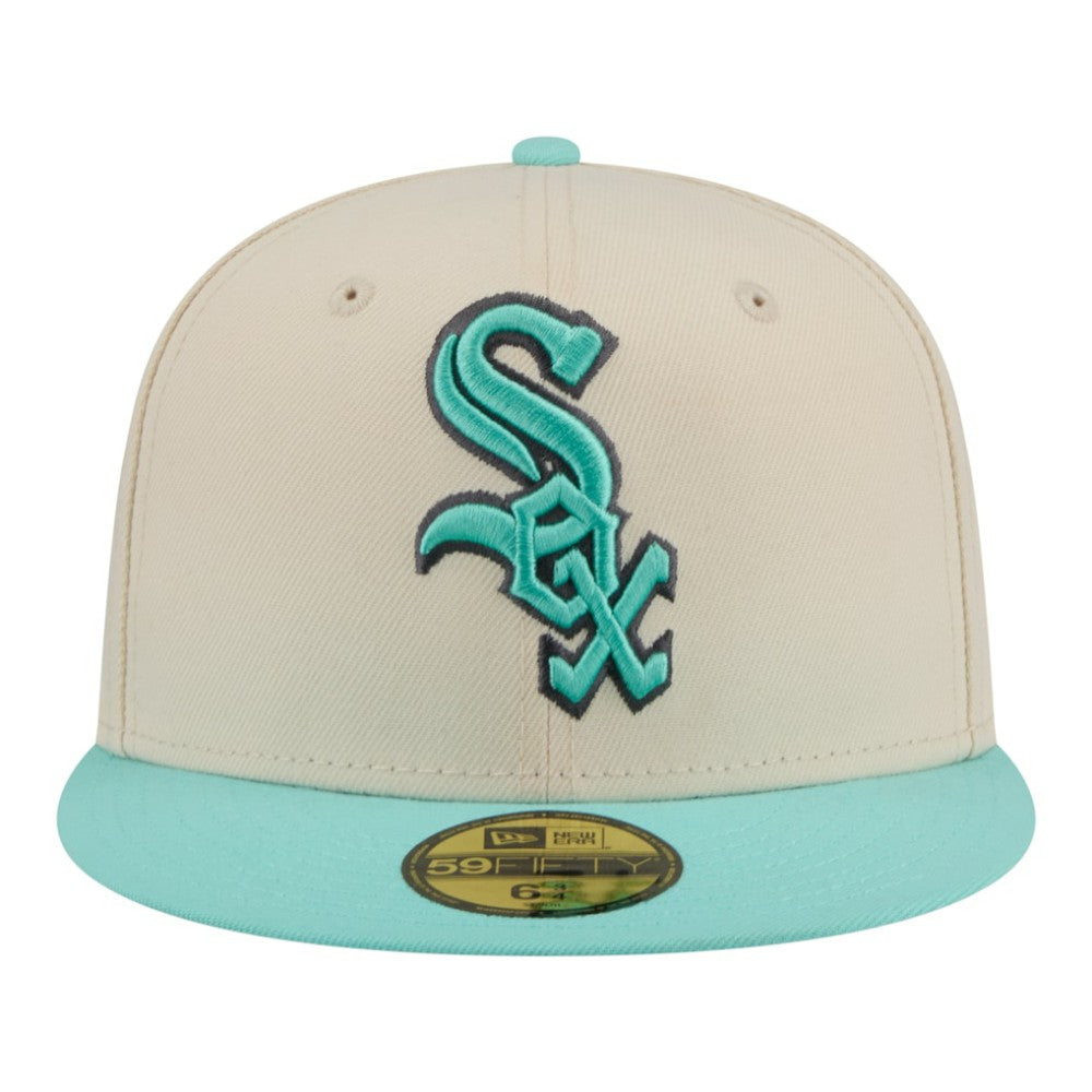 Chicago White Sox Two-Tone Color Pack 59FIFTY Fitted Hat Light Beige/Turquoise | New Era