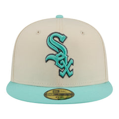 Chicago White Sox Two-Tone Color Pack 59FIFTY Fitted Hat Light Beige/Turquoise | New Era