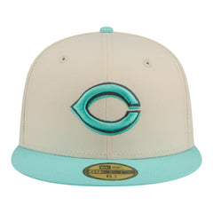 Cincinnati Reds Two-Tone Color Pack 59FIFTY Fitted Hat Light Beige/Turquoise | New Era