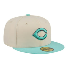 Cincinnati Reds Two-Tone Color Pack 59FIFTY Fitted Hat Light Beige/Turquoise | New Era