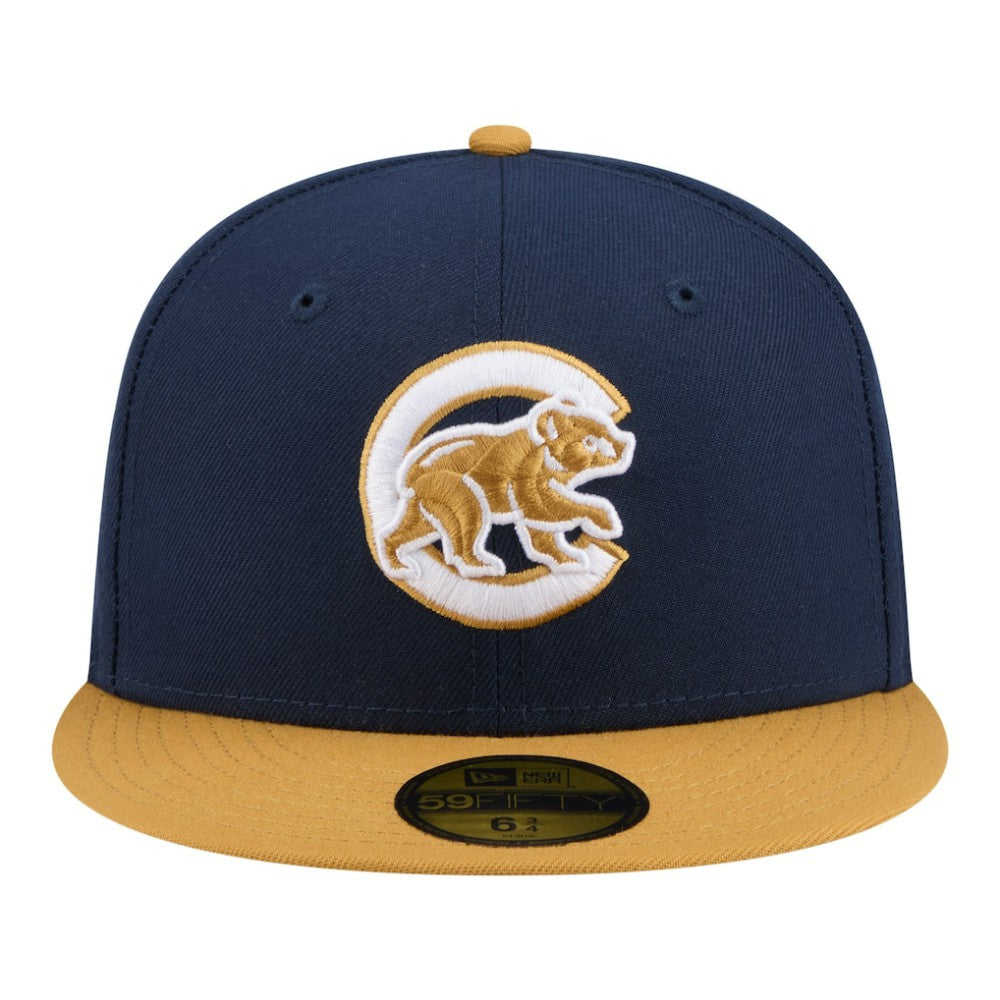 Chicago Cubs Two-Tone Color Pack 59FIFTY Fitted Hat Navy/Khaki | New Era