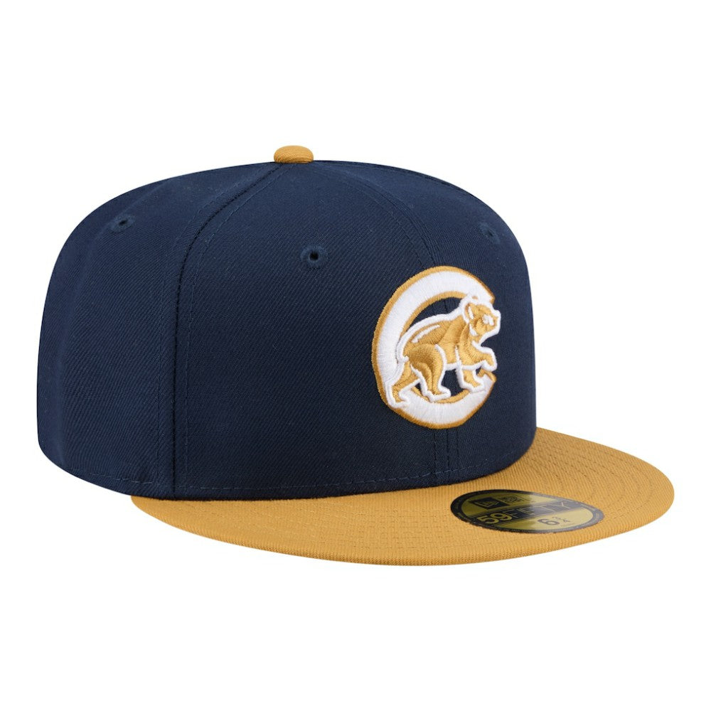 Chicago Cubs Two-Tone Color Pack 59FIFTY Fitted Hat Navy/Khaki | New Era