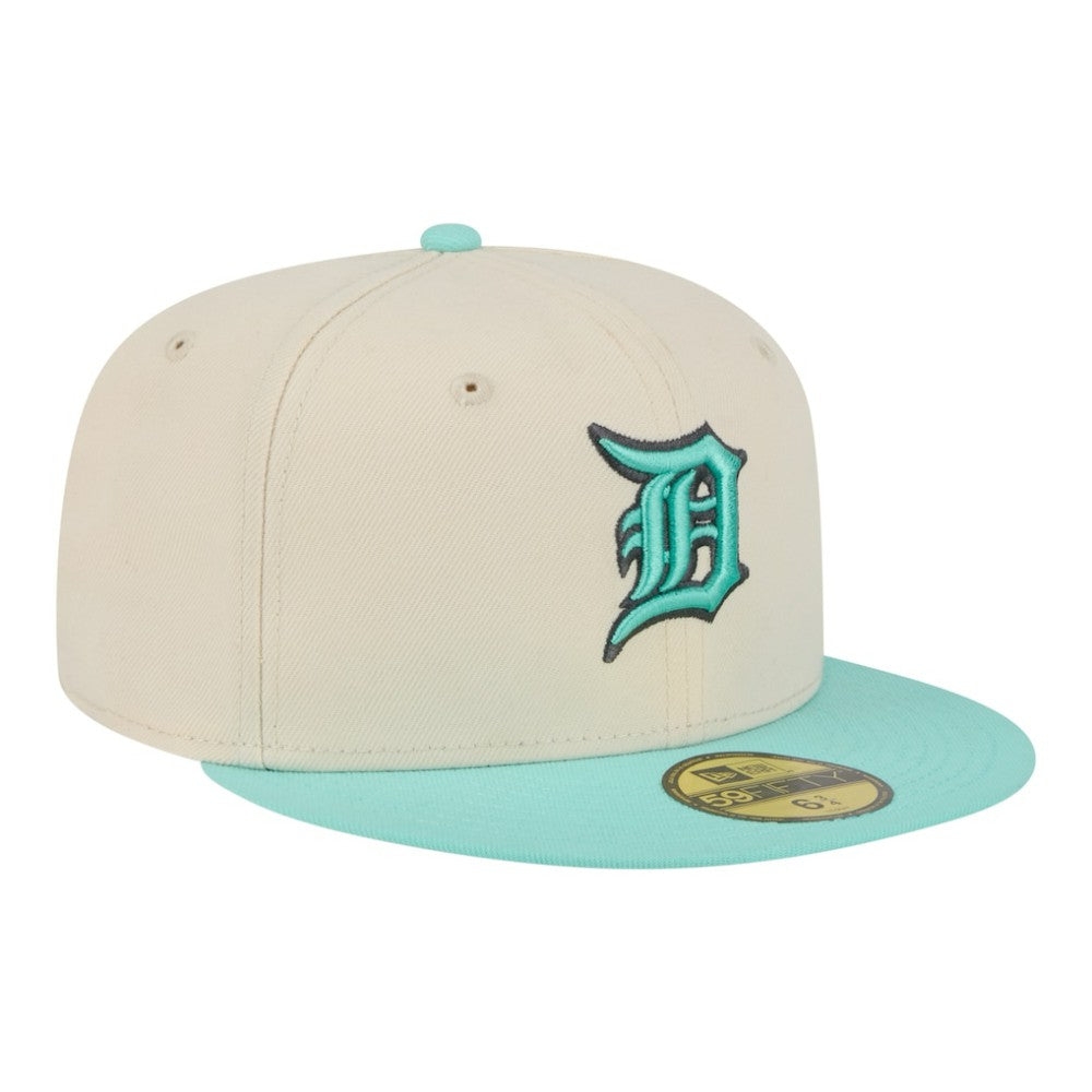 Detroit Tigers Two-Tone Color Pack 59FIFTY Fitted Hat Light Beige/Turquoise | New Era